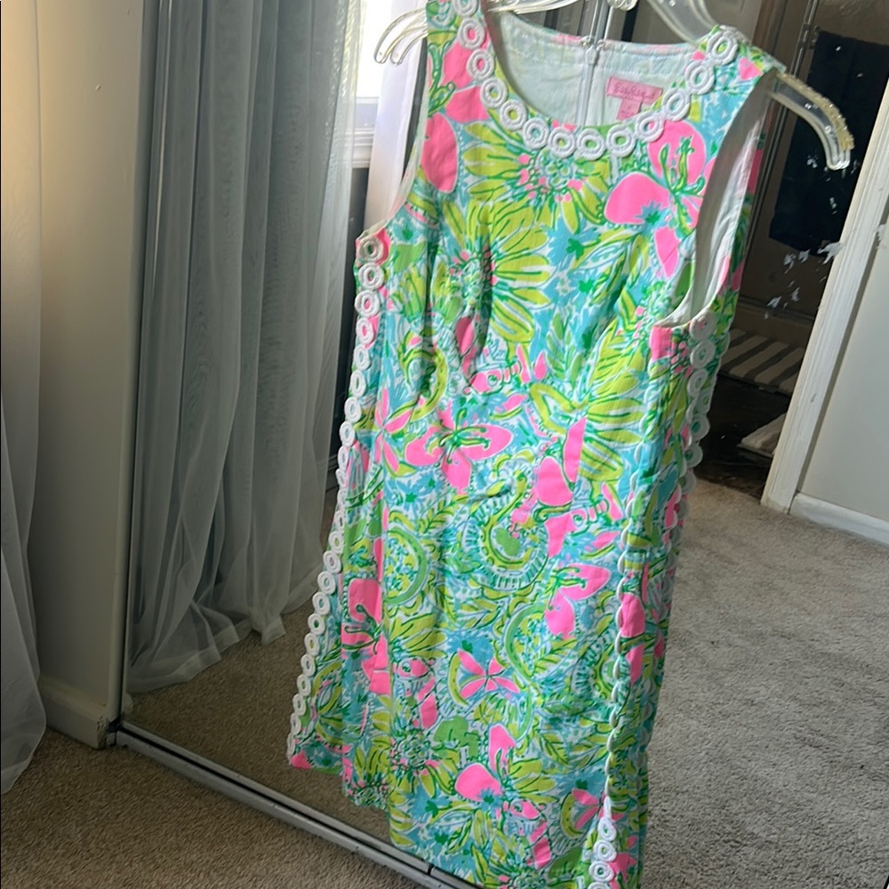 Lilly Pulitzer High Low Dress - Pink and Green